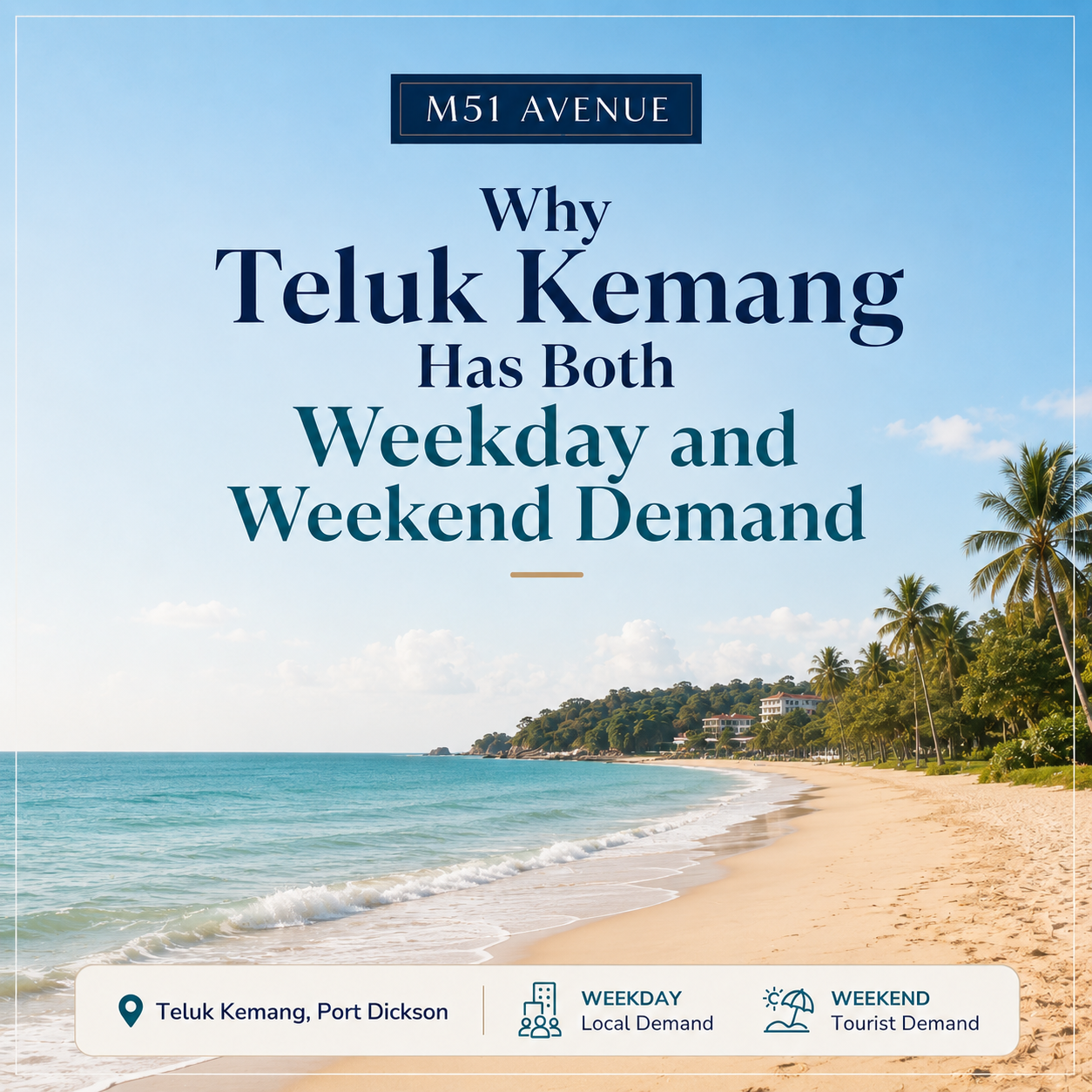 Why Teluk Kemang has both weekday and weekend demand